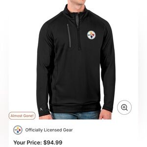 New! Men's Pittsburgh Steelers Antigua Generation Quarter-Zip Jacket, sz M